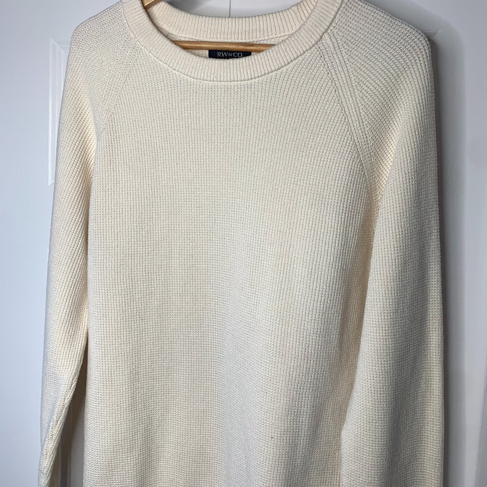 RW&CO Cream Mens Crew Neck Sweater